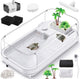 Moonorange Large Turtle Tank with Water Pump, Acrylic Turtle Tank Starter Kit with Heightened and Curved Fences, Multi-Function Areas, Bottom Drainage