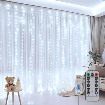 300LED Fairy Curtain Lights 9.8ft x 9.8ft LED Dimmable Twinkle Lights