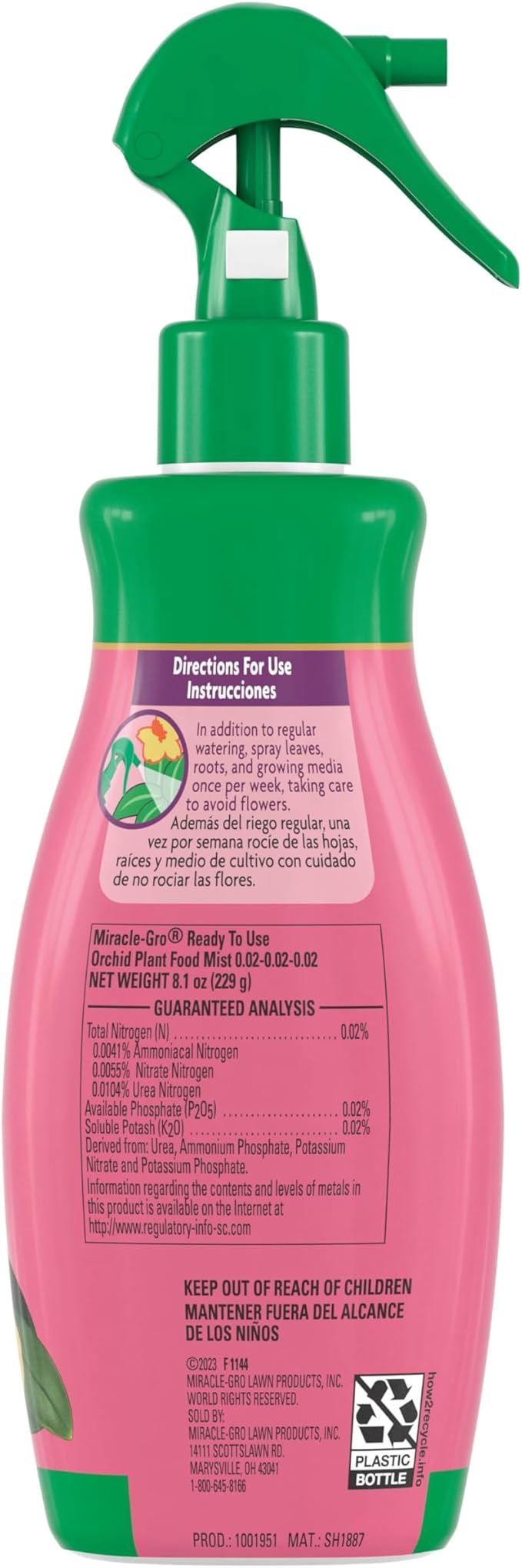 Miracle-Gro Ready to Use Orchid Plant Food Mist, Indoor Orchid Plants, 8 oz, 3-Pack