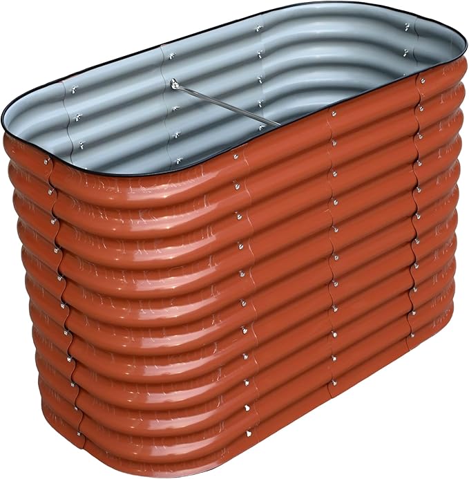 Raised Metal Garden Beds, Galvanized Steel, 47x24 inches, 2 Heights Available, Garden Green or Terra Cotta (Copper Brown, 47.2" × 23.6" × 31.5")