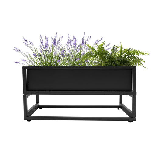 Tall Rectangular Planter,Raised Garden Bed with Legs for Indoor and Outdoor,Heavy Duty Metal Elevated Planter Box with Drainage Holes for Garden Yard Patio Vegetable Herb Flower (28.7 x 12 x 14Inch)
