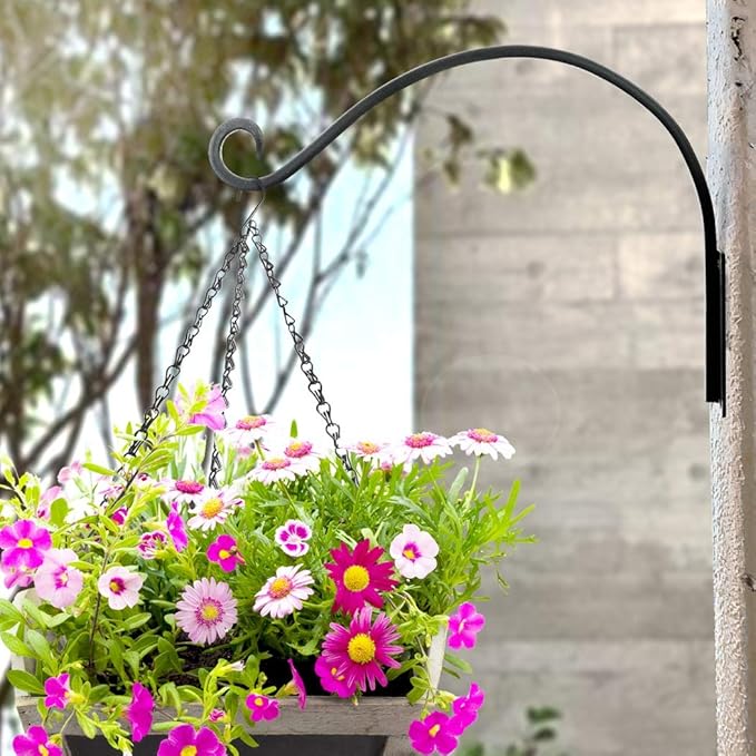AJART Hanging Plant Hanger Outdoor: 22-Inch Bird Feeder Wall Hooks - Heavy-Duty Plant Bracket Hook for Hanging Flower Baskets