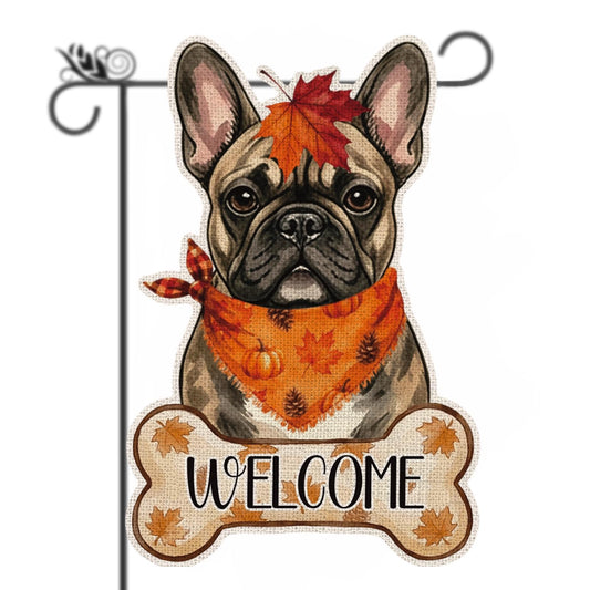Fall French Bulldog Decor Outdoor - French Bulldog Fall Dog Decor Double Sided Garden Flag Outside Vertical Autumn Holiday Welcome Yard Decoration Lawn Outdoor Decor