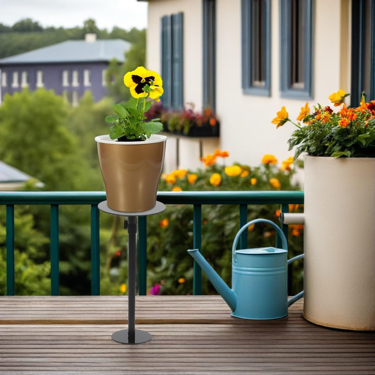 Housoutil Adjustable Plant Riser inside Pots 17-inch Plastic Flower Pot Stand with Base Suitable for Large and Square Containers