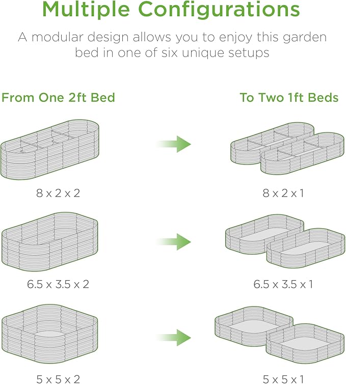 Best Choice Products 8x2x2ft Metal Raised Garden Bed, Oval Outdoor Deep Root Planter Box for Vegetables, Herbs w/ 4 Support Bars, 215 Gal Capacity - Charcoal