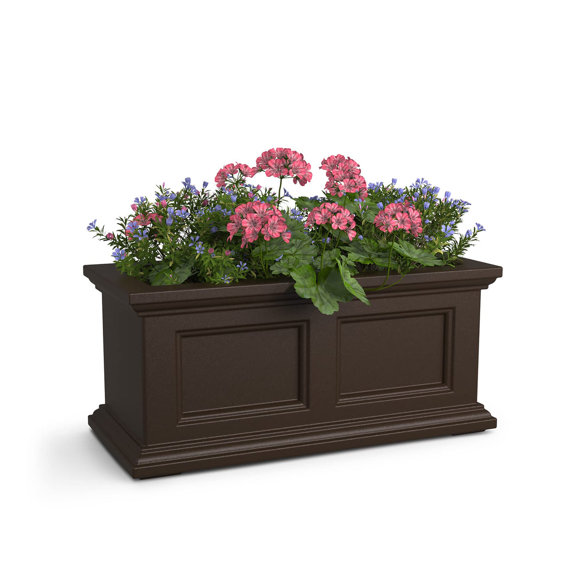 Mayne Fairfield 24in Self-Watering Rectangular Window Box Planter, Espresso