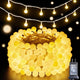LitHome 66FT Globe String Lights for Indoor Bedroom Connectable, Warm White