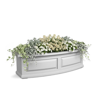 Mayne Newhaven 36in Self-Watering Rectangular Window Box Planter, White