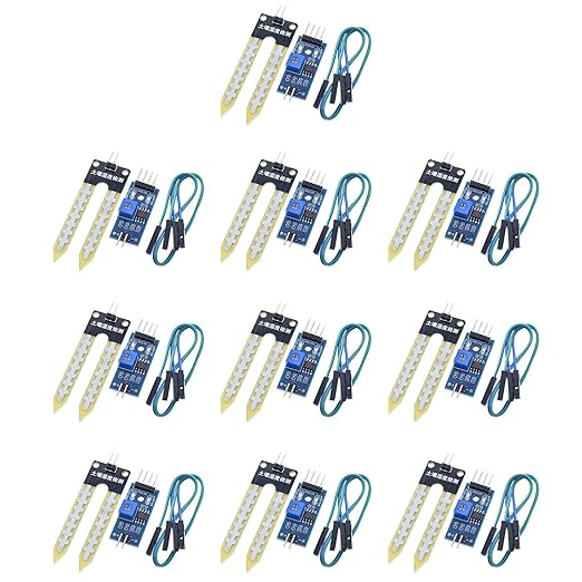 10 Pieces of LM393 3.3V-5V Soil Moisture Detection Sensor, Soil Humidity Sensor,Soil Hygrometer for Arduino Automatic Watering Systems,Robots, and Smart Cars