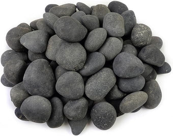 FANTIAN 20 lbs Natural Unpolished Black Rocks Mexican Beach Pebbles, 3-4 Inch Decorative Black River Rocks for Landscaping, Planters, Garden Paving, Walkways, Plant Rocks and Outdoor Decorayive Rocks