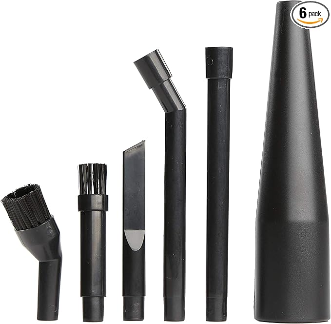 CRAFTSMAN CMXZVBE38668 1-1/4 in. 6-Piece Micro-Cleaning Wet Dry Vac Attachment Kit, Industrial-Grade Shop Vacuum Accessories for Intricate and Detail Cleaning, Fits 1-1/4 in. Hose Diameter