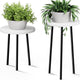 Plant Stand Indoor Tall: Corner Wood Plant Stand 2 Pack Mid Century Modern Decor - Small Round Plant Table for Indoor Plants - Outdoor Plant Holder for Patio Living Room Bathroom Office (White)
