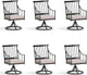 Sophia & William Swivel Patio Chairs Set of 6, Metal Rocker Patio Outdoor Dining Chairs Set with Seat Cushions, Wrought Iron Patio Bistro Furniture Chairs with Armrest for Garden, Yard, 6 Pack
