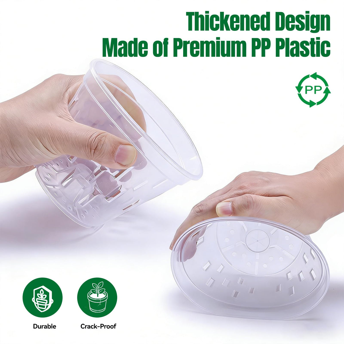 TRUEDAYS Orchid Pot, 4 Pack 6 Inch Plant Pot with Drainage