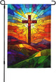 Colorful Glass Garden Flag 12x18 Inch Double Sided All-Weather Polyester Outdoor Flag For Patio Lawn Yard And Garden Welcome Decor