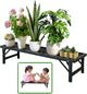 Single Tier Metal Plant Stand, Long Narrow Foldable Plant Stand for Indoor Outdoor, Heavy Duty Waterproof Plant Holder for Living Room Balcony Garden Window Patio，Plant Lovers, Display Stand （L33" x H7.8" x W9.7")