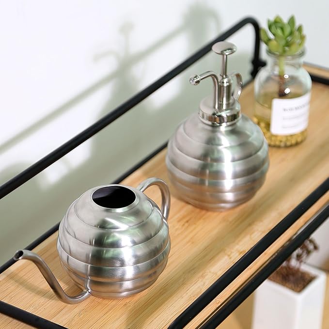Plant Mister Spray Bottle, 500ml/17oz, Vintage Style Water Sprayer (Silver, 17OZ)
