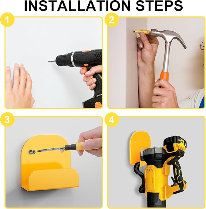 Leaf Blower Rack, Wall-Mounted Tool Hanger Compatible with DCBL722, Hedge Trimmers, Grass Trimmers, Garden Power Tools & Garage Organization, 1 Pack