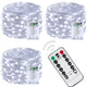 3 Pack 60 LED Fairy Lights Battery Operated with Remote, 20 FT Cool White