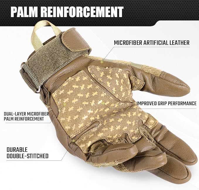 WTACTFUL Rubber Guard Tactical Gloves for Men Touchscreen Airsoft Motorcycle Hunting Outdoor