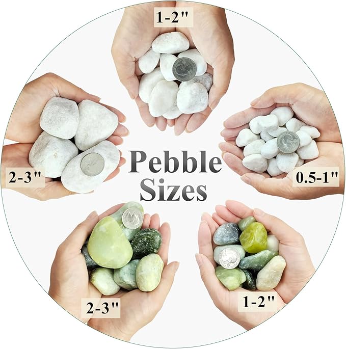 FANTIAN 5 lbs White Matte Rocks for Plants, 2-3 Inch Large Pebbles for Indoor Plants, Decorative River Stones for Succulent, Landscaping, Vases, Crafting and Garden