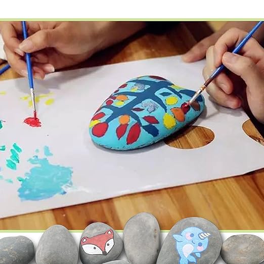 7LB River Rocks,Mexican Beach Pebbles for Plants,Potting,Garden Landscape Stone Paving Stone Grey 1Inch - 2Inch