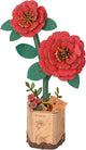 rowood 3D Puzzle Artifical Flower,DIY Wooden Flower Craft Kit Building,Mother's Day/Valentine's Day/Teacher's Day/Thanksgiving Day/Christmas/Birthday Gift for Mom/Women/Grandma/Wife/Her-Red Camellia