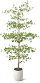 8FT Artificial Black Olive Tree Indoor with White Planter – Tall Luxury Faux Olive Tree, Mediterranean Architectural Statement Decor for Living Room & Office,VN232