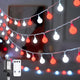 JMEXSUSS Globe String Lights, Red and White Christmas Lights, 100 LED Plug