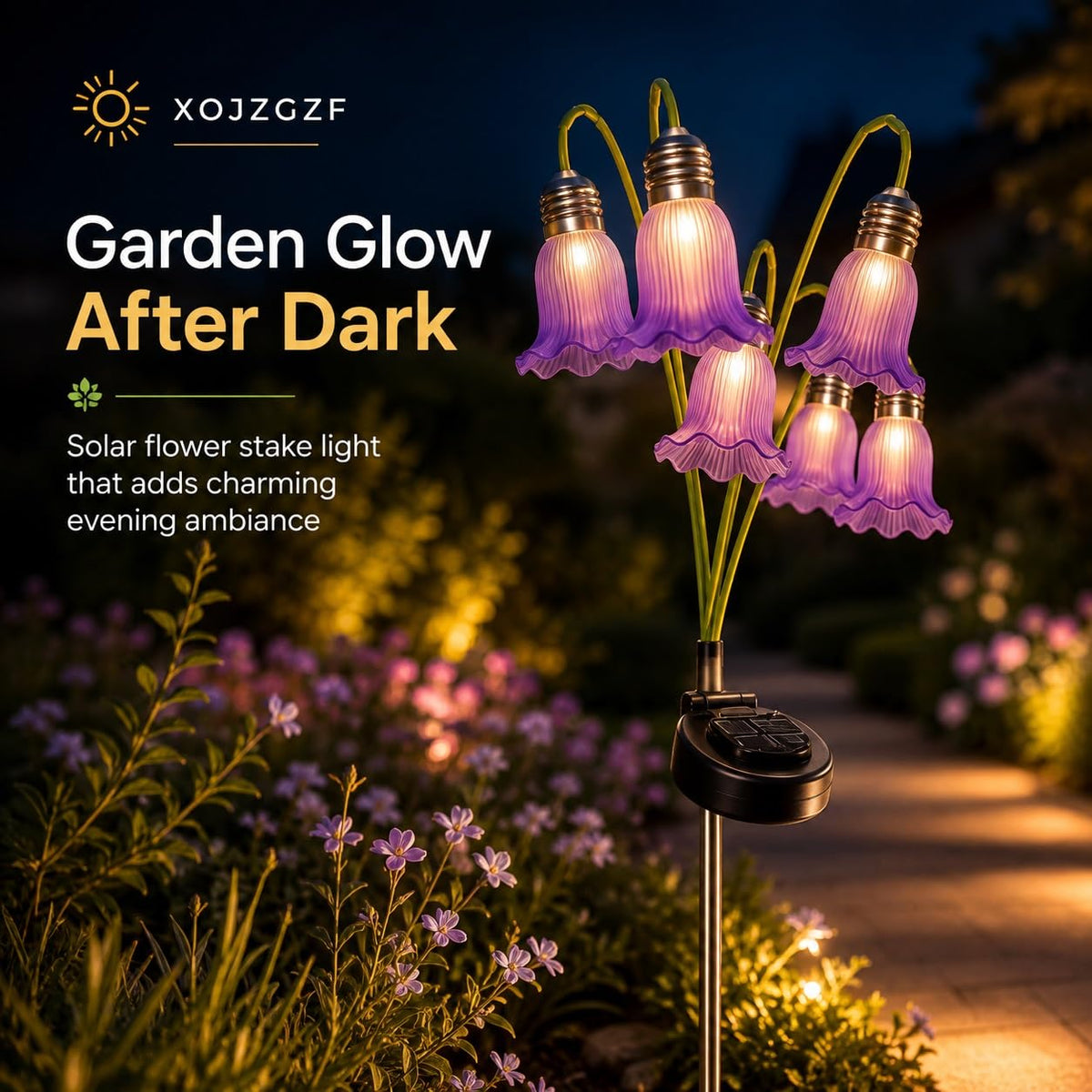 Solar Flower Lights Outdoor Garden Decorations Waterproof Stake Decor