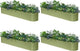 4-Pack Galvanized Raised Garden Bed 10x2x1.5 | 8x4x1.5 ft, 18" Tall Metal Planter Boxes Outdoor for Herb Vegetable, Modular Raised Flower Bed for Gardening with Zn-Al-Mg Coated - Moss Green
