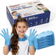 Kids Nitrile Gloves for 6-10 Years, 5Mil Blue Disposable Gloves Latex-Free Powder-Free, Durable and Waterproof for Work, Cleaning, Cooking, Gardening, Painting (S,100PCS)