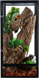 REPTI ZOO 18" x 18" x 36" Front Opening Chameleon Cage with 3-Sided Metal Mesh, 50 Gallon Screen Vertical Terrarium with Background Sticker, Tall Enclosure for Chameleon, Tree Frog, Arboreal Reptiles