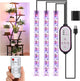 7.8'' LED Grow Light Strips, Grow Lamps for Indoor Plants Full Spectrum, Plant Light with 4/8/12H Timer, 10 Dimmable Levels for Seedling Succulent,Best Match for Plant Shelf, 3 Head