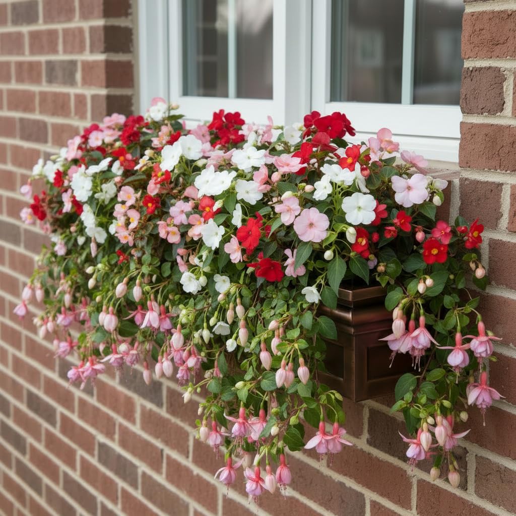 H Potter Window Box Planter with Brackets - 48" Copper Finish