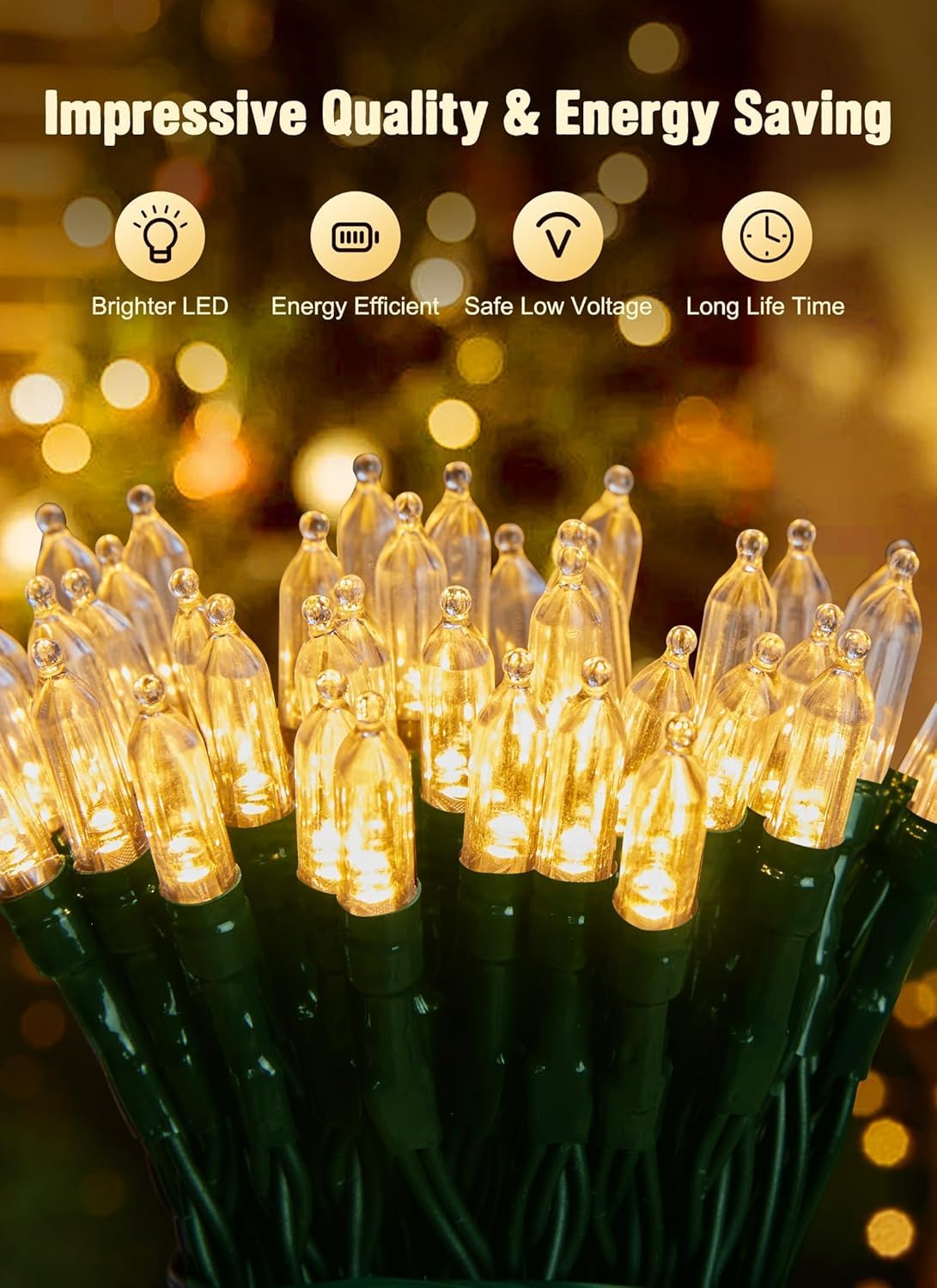 Brightown 8ft 20LED Battery Operated Christmas String Lights with Timer