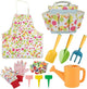 GIFTRRTOY Kids Gardening Set, Kids Gardening Tools with Watering Can, Shovel, Rake, Gloves, Waterproof Apron and Storage Bag, Children Garden Tool for Boys Girls Age 3 4 5 6 7 8