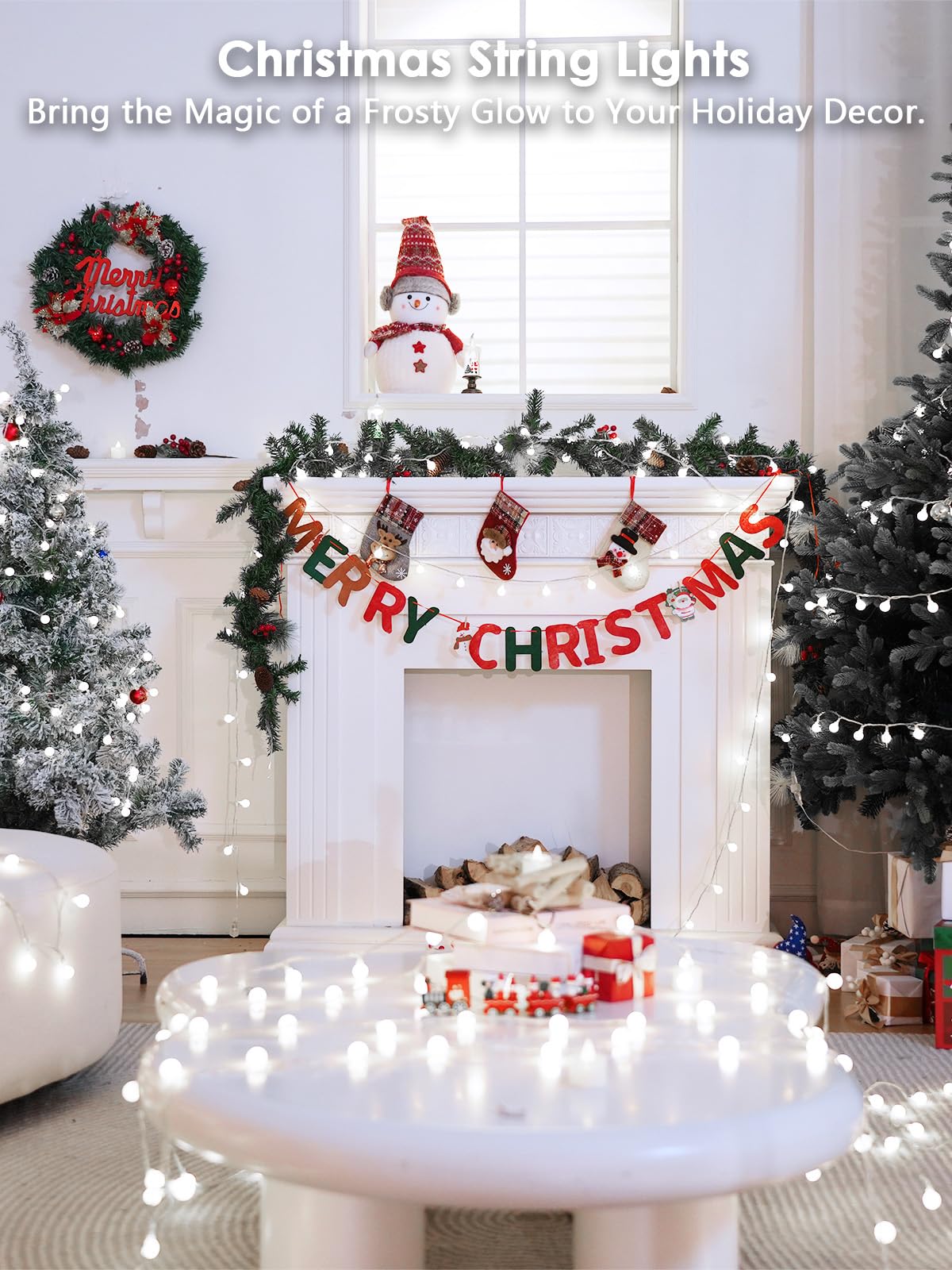 Connectable 43FT 100LED Globe String Lights Indoor, Smart Classroom Lights