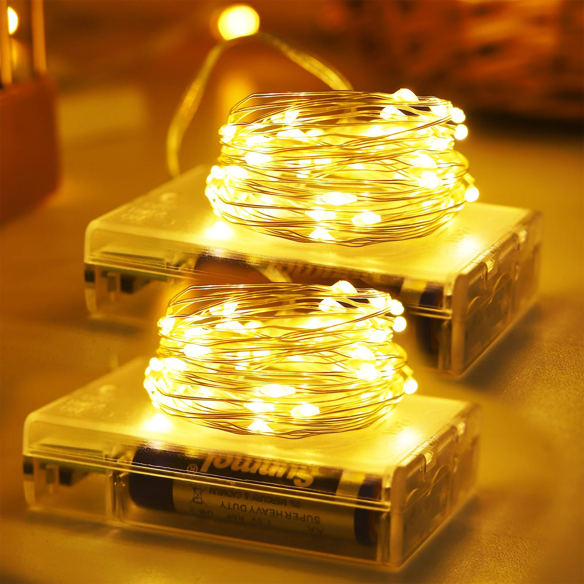 YAOZHOU Christmas Fairy String Lights Battery Operated, Warm White