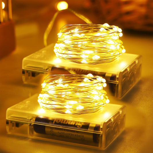 YAOZHOU Christmas Fairy String Lights Battery Operated, Warm White