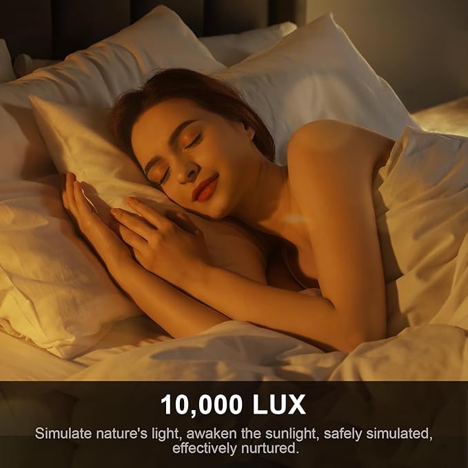 Sozapooty Light Therapy Lamp 10000 Lux UV-Free Sun Floor Lamp, 360° Gooseneck Happy Lamp with 5 Colors & 5 Brightness Levels & Remote Control + Touch Dual Control (Black)