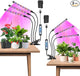 Garpsen Led Grow Light, 2PCS 3 Heads Full Spectrum Clip Plant Light for Indoor Plants, 120 LEDs Grow Lights, with 3 Switch Modes & Auto ON/Off 6/12/16H Timer, 5 Dimmable Levels (Red Blue Warm White)