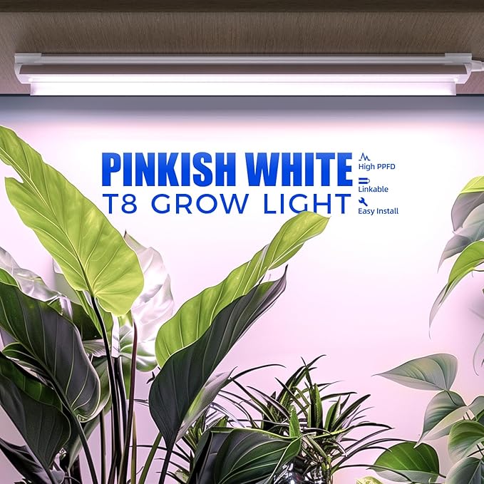 Barrina Grow Light, 96W(4 x 24W, 600W Equivalent), 2ft T8, Super Bright, Full Spectrum Sunlight Plant Light, LED Grow Light Strips, Grow Light Bulbs for Indoor Plants, 4-Pack