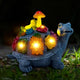 CNPOLOOK Solar Garden Outdoor Statues Turtle with Succulent and 9 LED Lights - Lawn Decor Tortoise Statue for Patio, Balcony, Yard Ornament - Unique Housewarming Gifts（8.5 Inch）