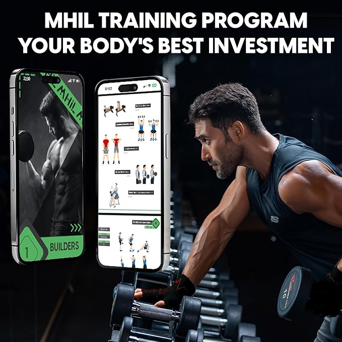 MhIL Workout Gloves for Men – Comfortable Gym Gloves for Men with Enhanced Grip for Safety and Hand Protection – Weight Lifting Protection with Wrist Wraps Support for Performance Boost and Style