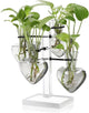 YYHglass Clear Plants Propagation Stations Terrarium Kit Birthday Gift for Women for Indoor Home Office Decor Acrylic Plant Accessories - 4 Love Hear Vase