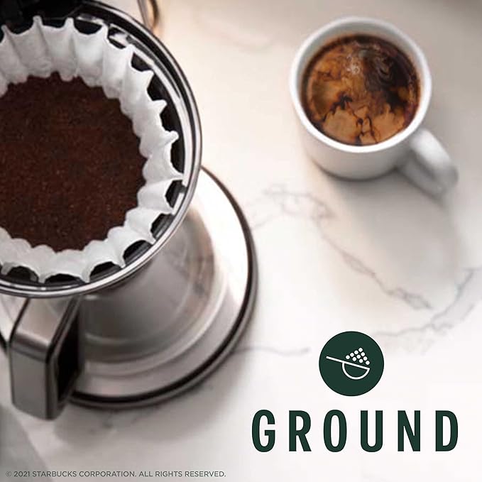 Starbucks Ground Coffee, Dark Roast Hot or Iced Coffee, Italian Roast, Six 18 oz Bags