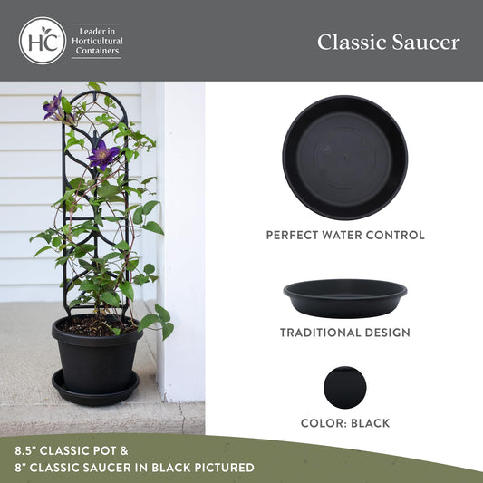 The HC Companies Classic Round Planter Pot, 17.5 Inch, Black, 2-Pack