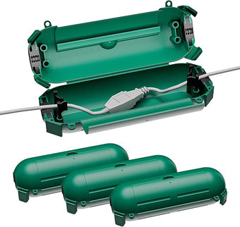 iwillink 4 Pack Outdoor Extension Cord Cover Waterproof - Weatherproof Electrical Connection Box for Outdoor Outlet, Plug, Socket, Christmas Holiday Decoration, Power Tool, Green