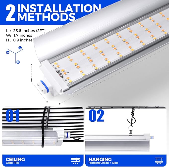 Barrina CX2Z Greenhouse with Grow Light for Indoor Plant & Seedlings, 6-Tier Plant Shelf with 2FT 30W(Per Light) Full Spectrum Plant Lights, 3 Adjustable Spectrum and Timer, 29x14x71 Inches